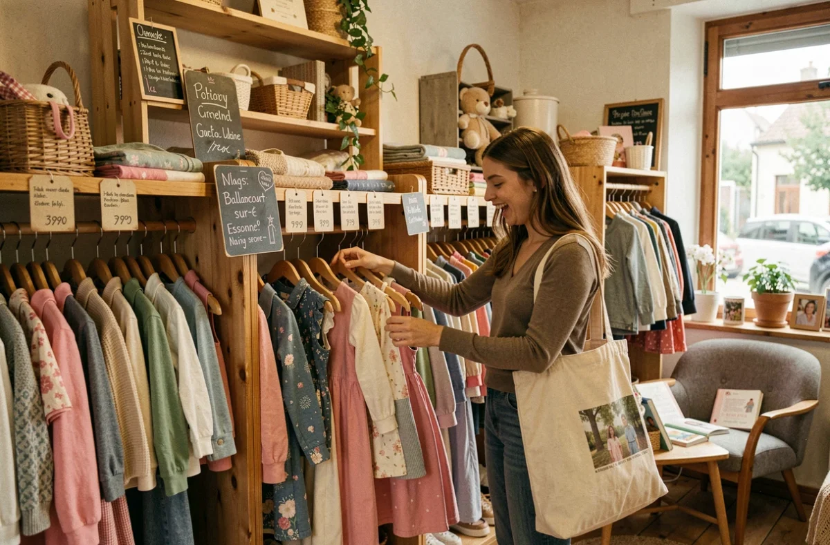 L'atmosphère chaleureuse du Dressing de Renaud et Rose, boutique de seconde main enfant à Ballancourt-sur-Essonne